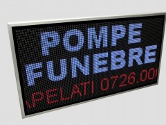 Afisaj LED programabil 1370mm x 730mm, leduri RGB P8 pentru POMPE FUNEBRE