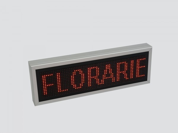 Reclama cu LED-uri 730mm x 250mm, configuratie 64 x 16 P10 pentru FLORARIE